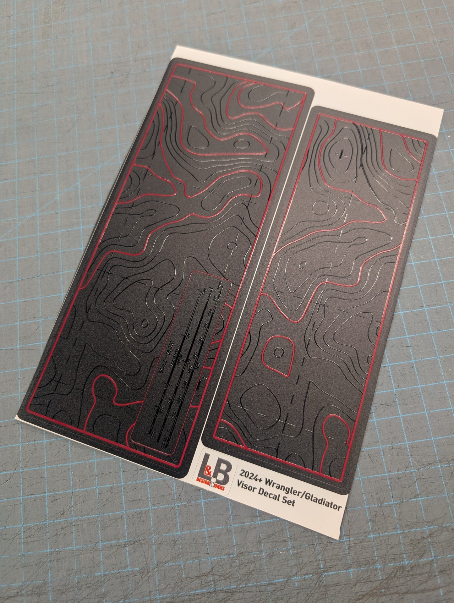 Printed Topographical Warning Label Decal Set-Pair- fits 2007-2018 Wrangler JK