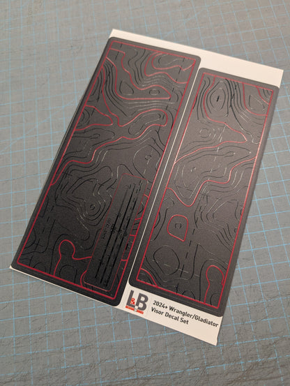 Printed Topographical Warning Label Decal Set-Pair- fits Wrangler JL & Jeep Gladiator JT 2024