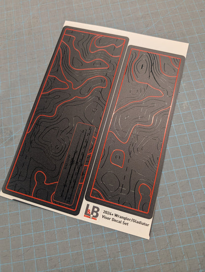 Printed Topographical Warning Label Decal Set-Pair- fits Wrangler JL & Jeep Gladiator JT up to 2023