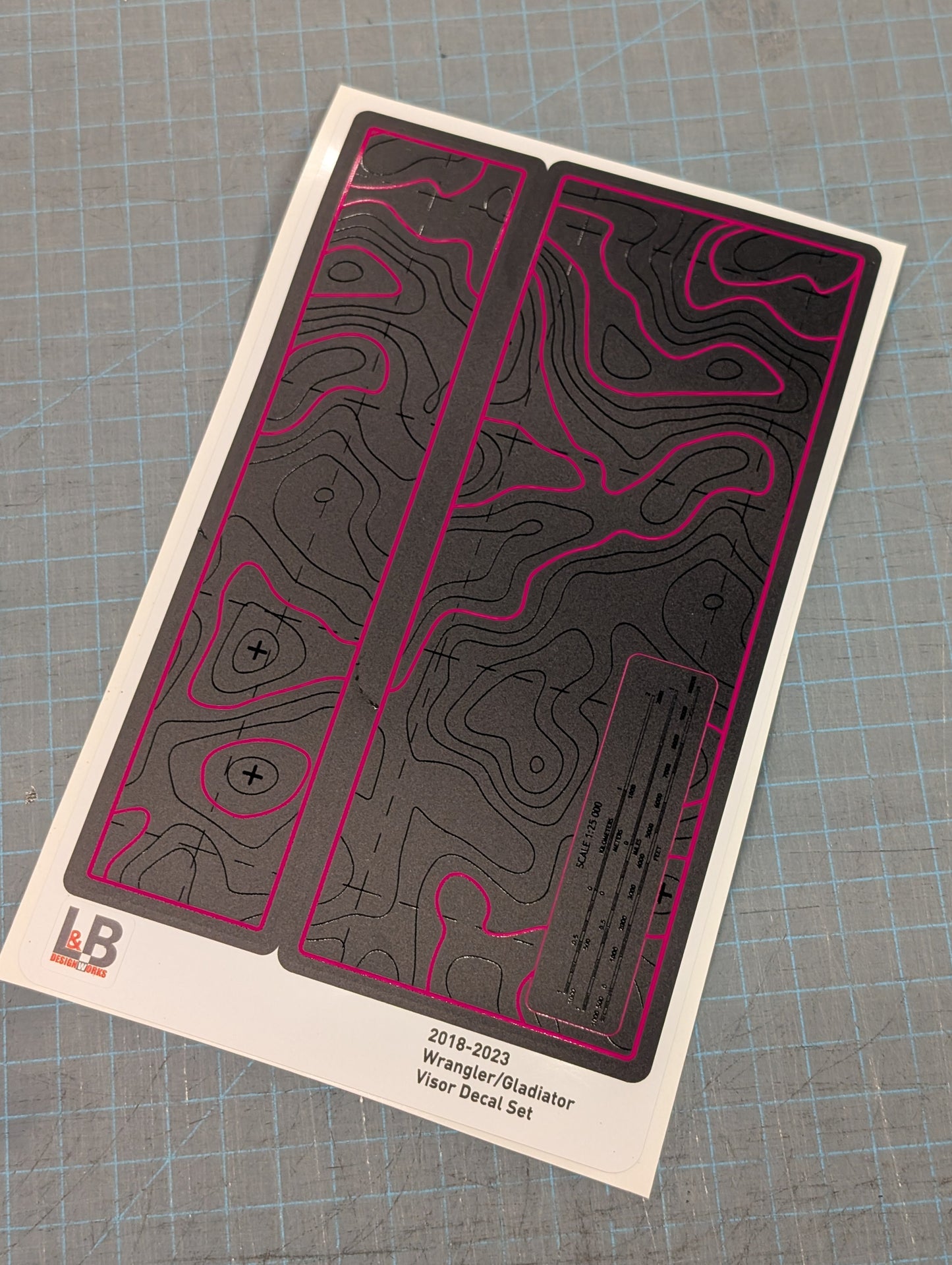 Printed Topographical Warning Label Decal Set-Pair- fits 2007-2018 Wrangler JK