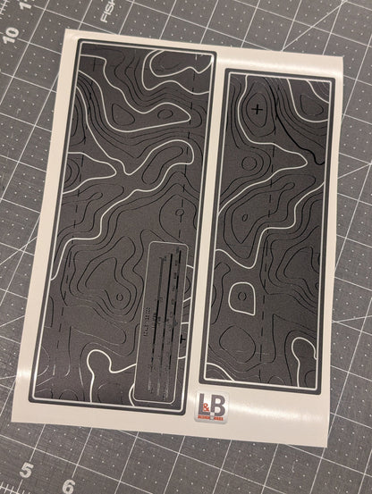 Printed Topographical Warning Label Decal Set-Pair- fits Wrangler JL & Jeep Gladiator JT up to 2023