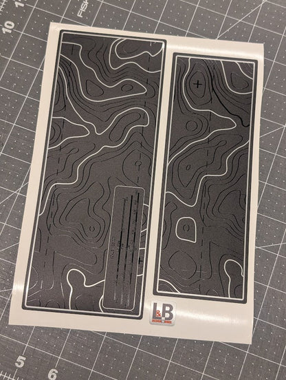 Printed Topographical Warning Label Decal Set-Pair- fits 2007-2018 Wrangler JK