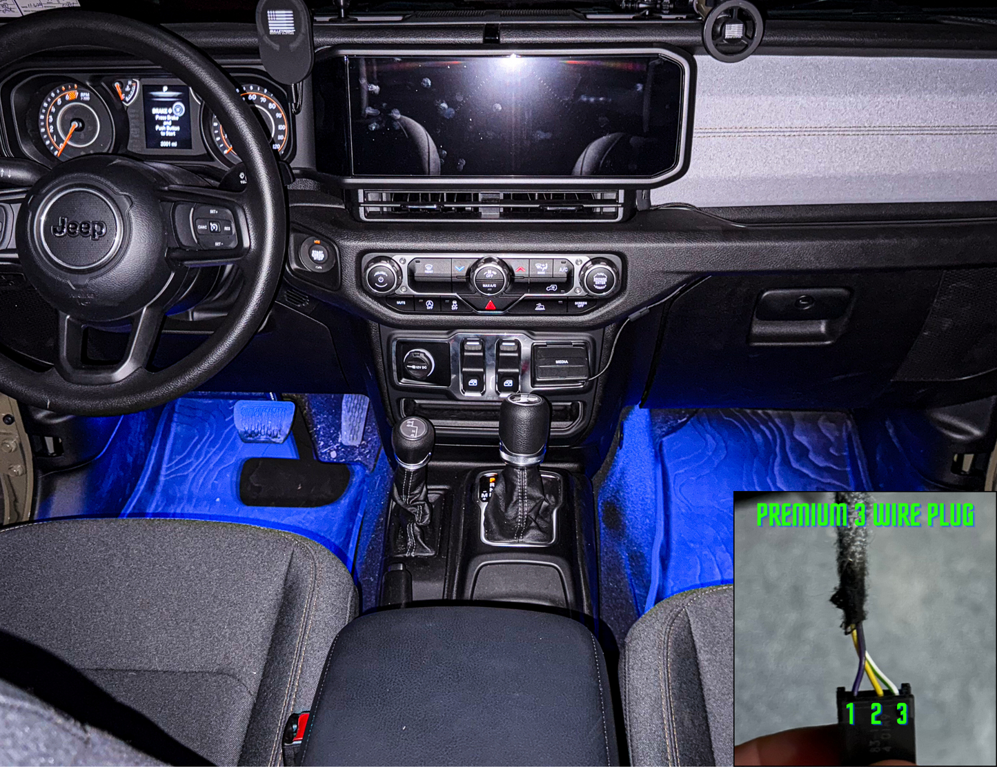 Dirt Road Cred Products LLC Front Jeep Wrangler & Gladiator High Power Floor Light Kit