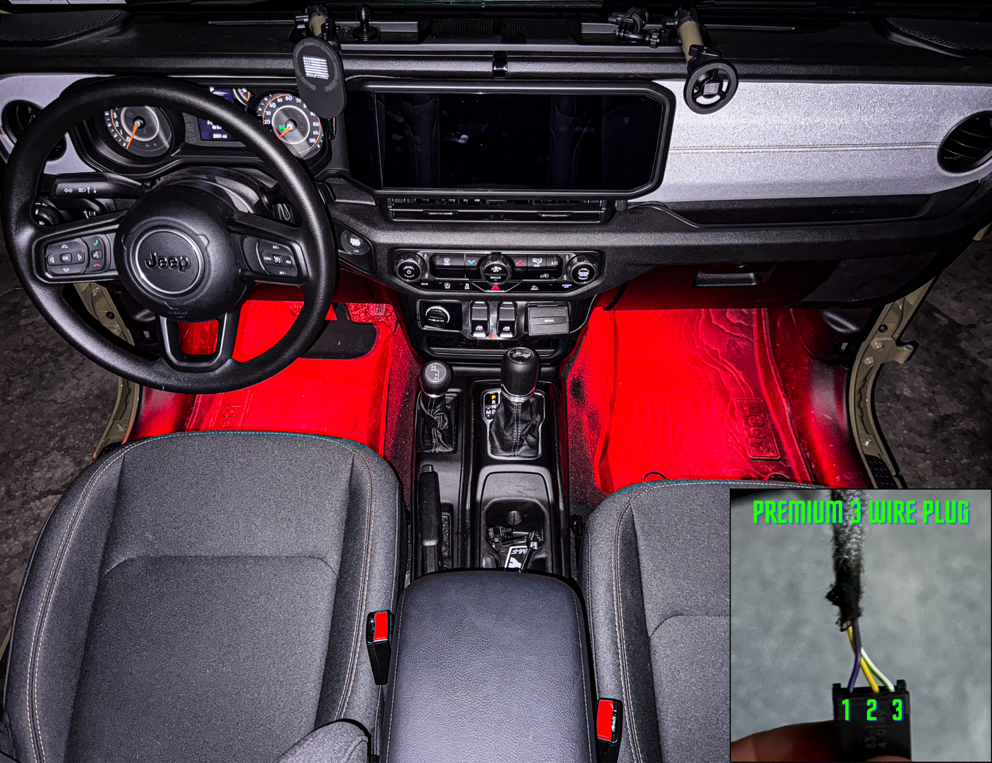 Dirt Road Cred Products LLC Front Jeep Wrangler & Gladiator High Power Floor Light Kit