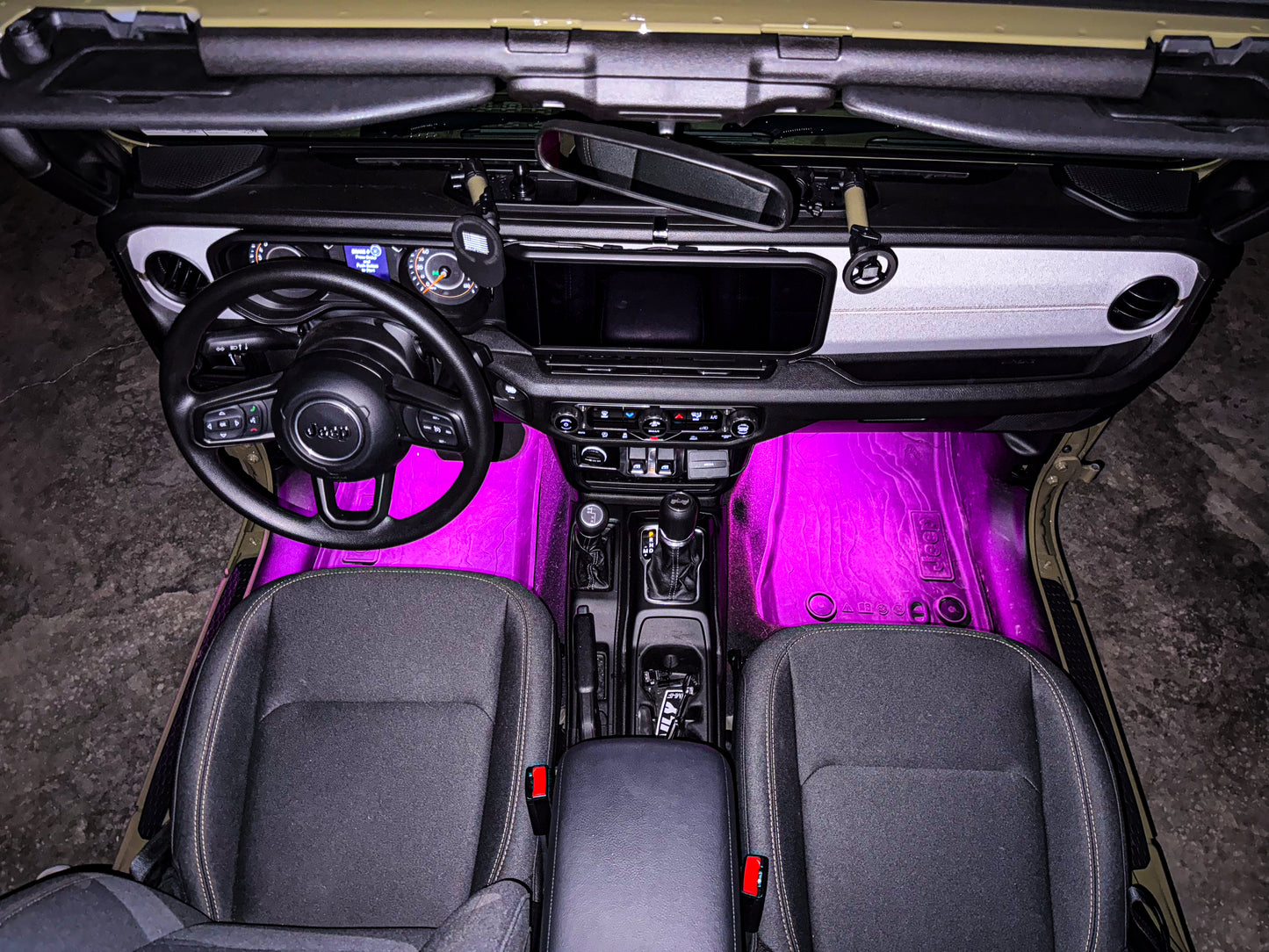 Dirt Road Cred Products LLC Front Jeep Wrangler & Gladiator High Power Floor Light Kit