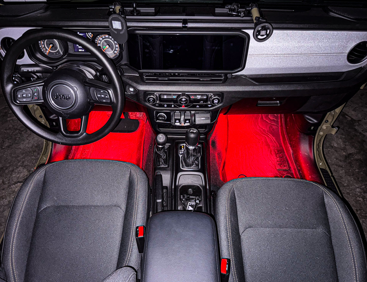 Dirt Road Cred Products LLC Front Jeep Wrangler & Gladiator High Power Floor Light Kit