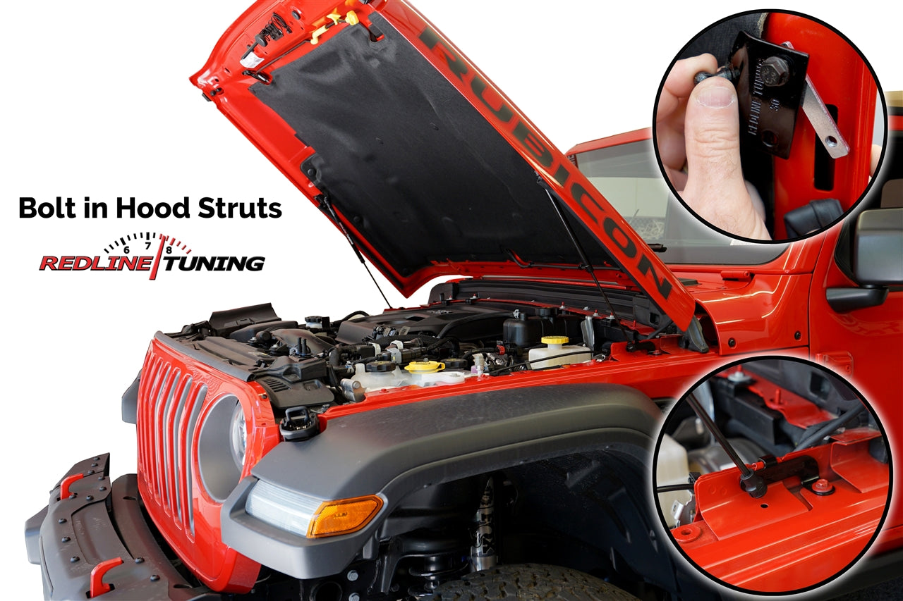Redline Tuning QuickLIFT PLUS Hood Struts for 2018 and newer Wrangler / Gladiator
