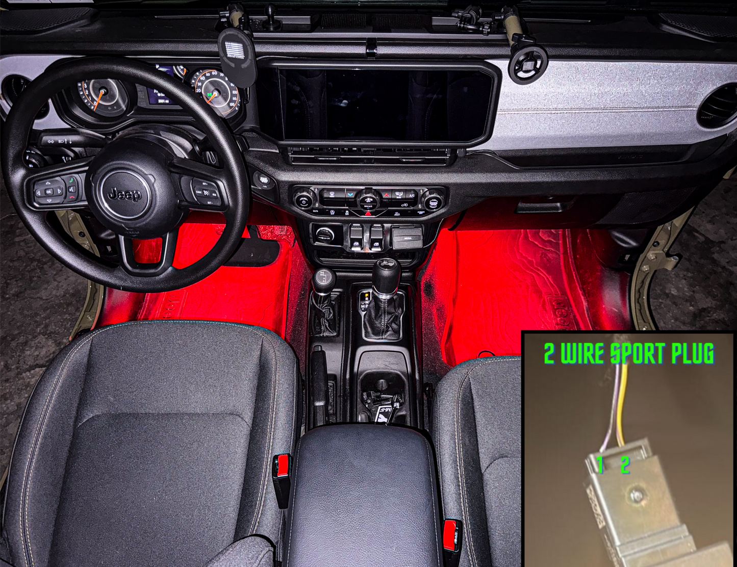 Dirt Road Cred Products LLC Front Jeep Wrangler & Gladiator High Power Floor Light Kit