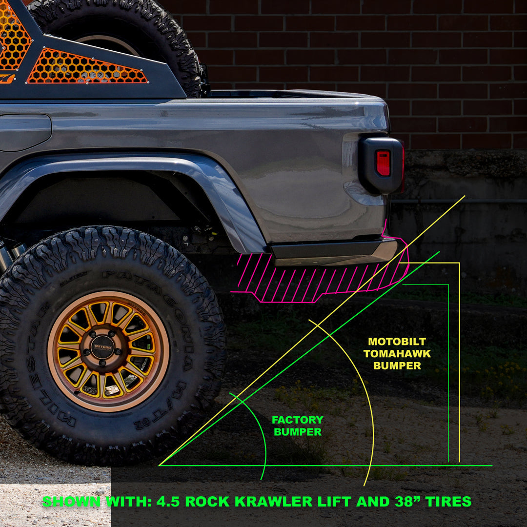 Tomahawk High Clearance Rear Bumper for Jeep JT