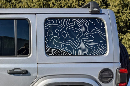 Topographical Rear Door & Window Decal- Fits Jeep Wrangler JL