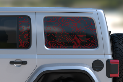 Topographical Rear Door & Window Decal- Fits Jeep Wrangler JL