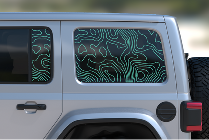 Topographical Rear Door & Window Decal- Fits Jeep Wrangler JL