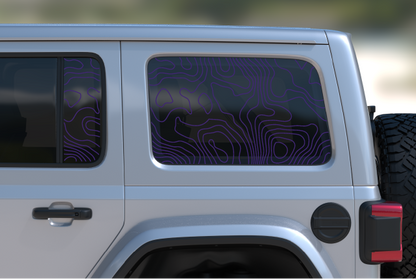 Topographical Rear Door & Window Decal- Fits Jeep Wrangler JL