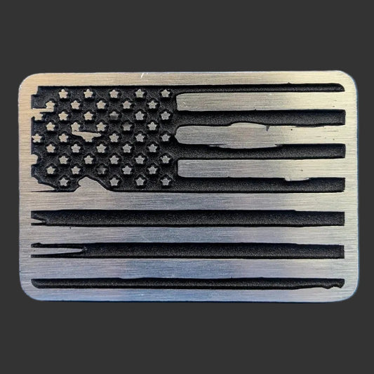 American Flag Cast Aluminum Hitch Cover - MADE IN THE USA