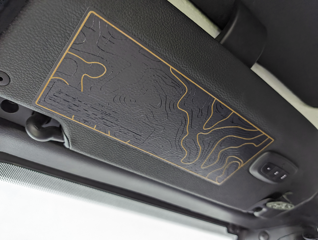 Printed Topographical Warning Label Decal Set-Pair- fits 2007-2018 Wrangler JK