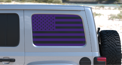 USA American Flag Rear Window Decal- Fits Jeep Wrangler JL