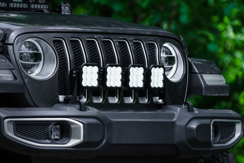 Diode Dynamics DD7268 Jeep JL Wrangler SS5 4-Pod CrossLink Grille Lightbar Kit Pro, White Combo