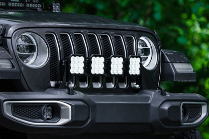 Diode Dynamics DD7268 Jeep JL Wrangler SS5 4-Pod CrossLink Grille Lightbar Kit Pro, White Combo