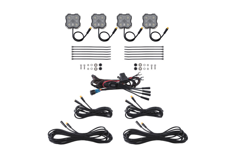 Diode Dynamics Stage Series Rock Lights Red/White M8 4-Pack DD8744
