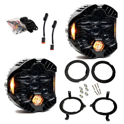 Baja Designs 448312 DOT LP6 LED Headlight Kit for Jeep Wrangler JL and Gladiator JT, Amber