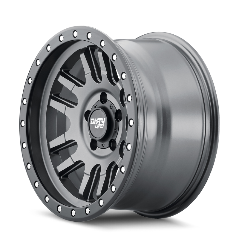 Dirty Life Canyon Pro 9309 17x9 Satin Graphite Beadlock Wheel, Part Number 9309-7973MGT12
