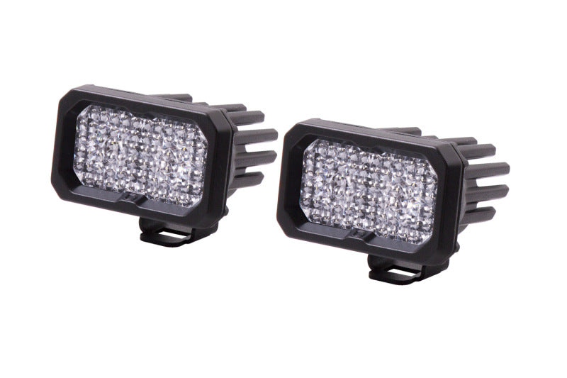 Diode Dynamics Stage Series 2-Inch LED Pod Sport White Flood Standard RBL Pair DD6394P