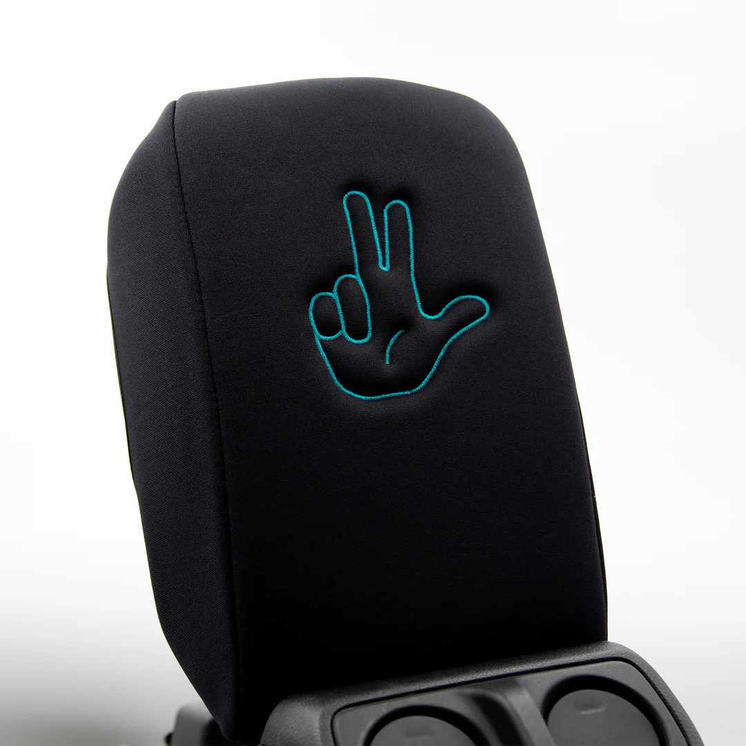 Distinction Applied Embroidered Armrest Center Console Cover "Peace Wave"