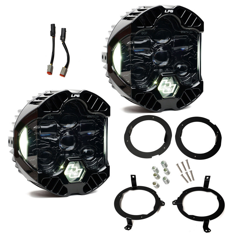 Baja Designs 448309 DOT LP6 LED Headlight Kit for Jeep Wrangler JL and Gladiator JT – Clear/White