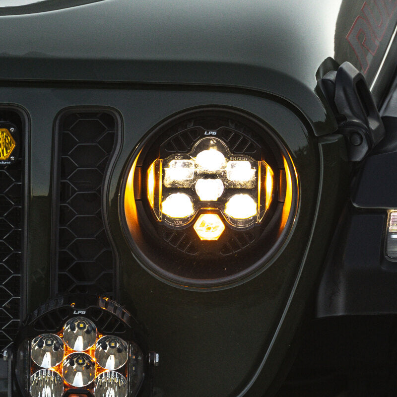Baja Designs 448312 DOT LP6 LED Headlight Kit for Jeep Wrangler JL and Gladiator JT, Amber