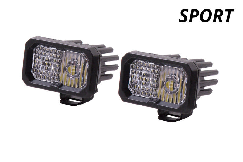 Diode Dynamics Stage Series 2-Inch LED Pod Sport White Combo Standard ABL Pair DD6388P