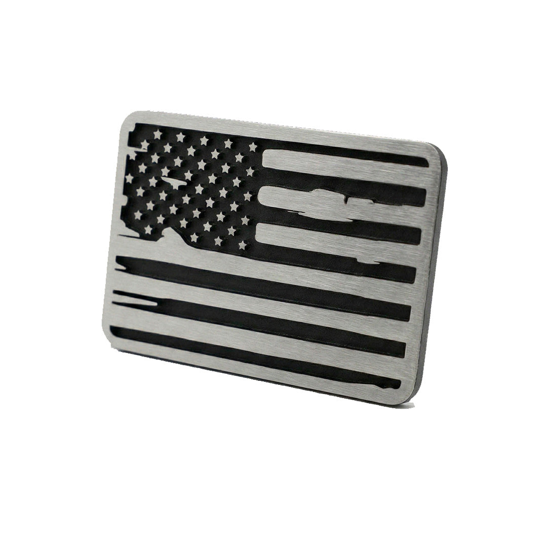 American Flag Cast Aluminum Hitch Cover - MADE IN THE USA