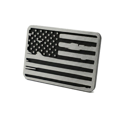 American Flag Cast Aluminum Hitch Cover - MADE IN THE USA