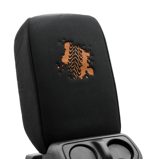 Distinction Applied Embroidered Armrest Center Console Cover "Muddy Tracks"