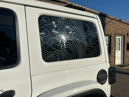 Topographical Rear Door & Window Decal- Fits Jeep Wrangler JL