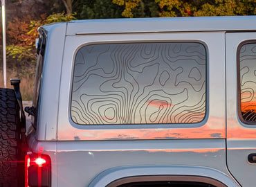 Topographical Rear Door & Window Decal- Fits Jeep Wrangler JL
